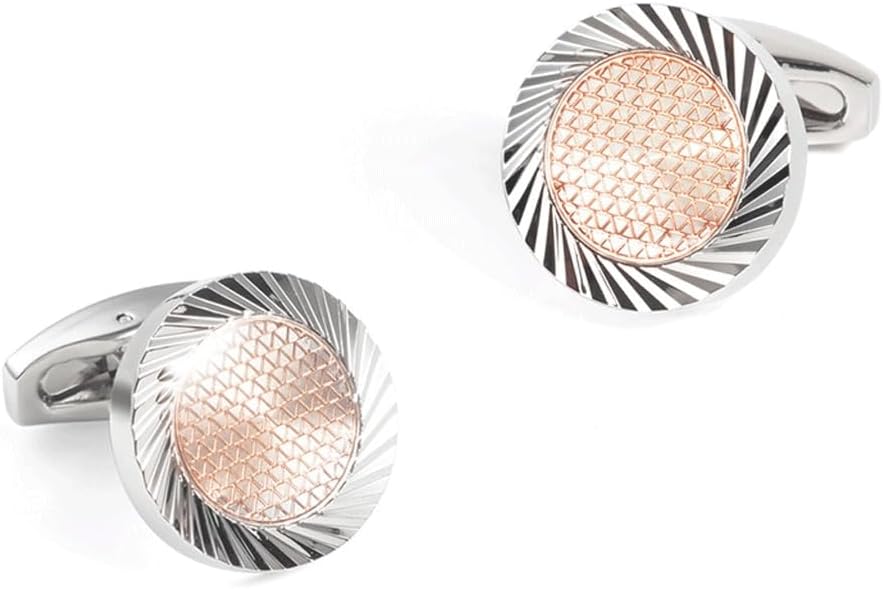 Men's and Women's Universal French Cufflinks Plated Silver Metal Batch Print CD Cufflinks