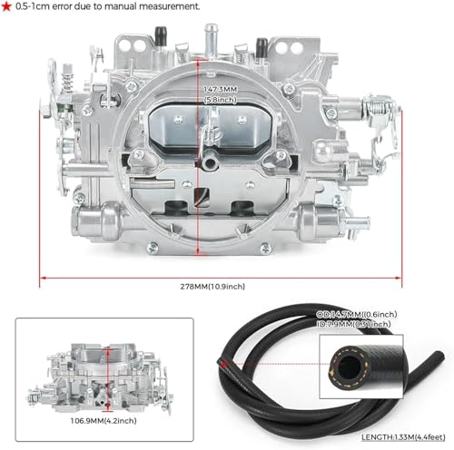 Carburateur 650 CFM pour 1905 AVS2 bride square bore et starter manuel de rechange - 6