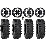Bundle-9-Items-MSA-ThunderLips-14-Wheels-Black-30-XT400-Tires-4x156-Bolt-Pattern-12mmx125-Lug-kit