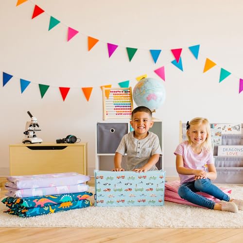 Image of Wildkin Kids Vinyl Nap Mat for Boys - Foldable Toddler Sleep Mat for Daycare, Preschool, Kindergarten & Travel, Durable & Easy to Clean, Ages 3-7, Machine Washable