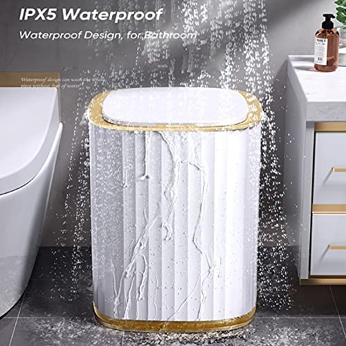 Automatische Smart Sensor Prullenbak Kan Waterdichte Badkamer Keukenkast Opbergdeksel Geschikt voor Thuis Woonkamer of… - Image 4