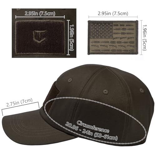 Image of Tactical Hat with Flag Patch Camo Military Army Hats Adjustable Trucker Baseball Cap Soft Top for Shooting