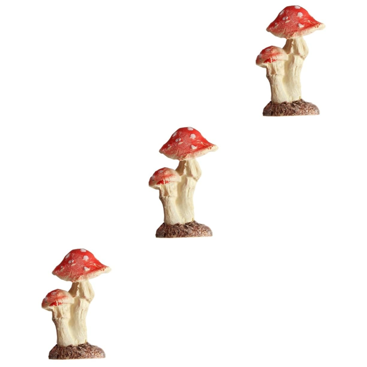 POPETPOP 3pcs 2 Terrarium Decor Outdoor Planter Pots Outdoor Plants Mini Pots Mushroom Ornament Home Decor Stuff Miniatures Decoration Micro Landscape Ornament Glass Decor Cute Crafts Fairy