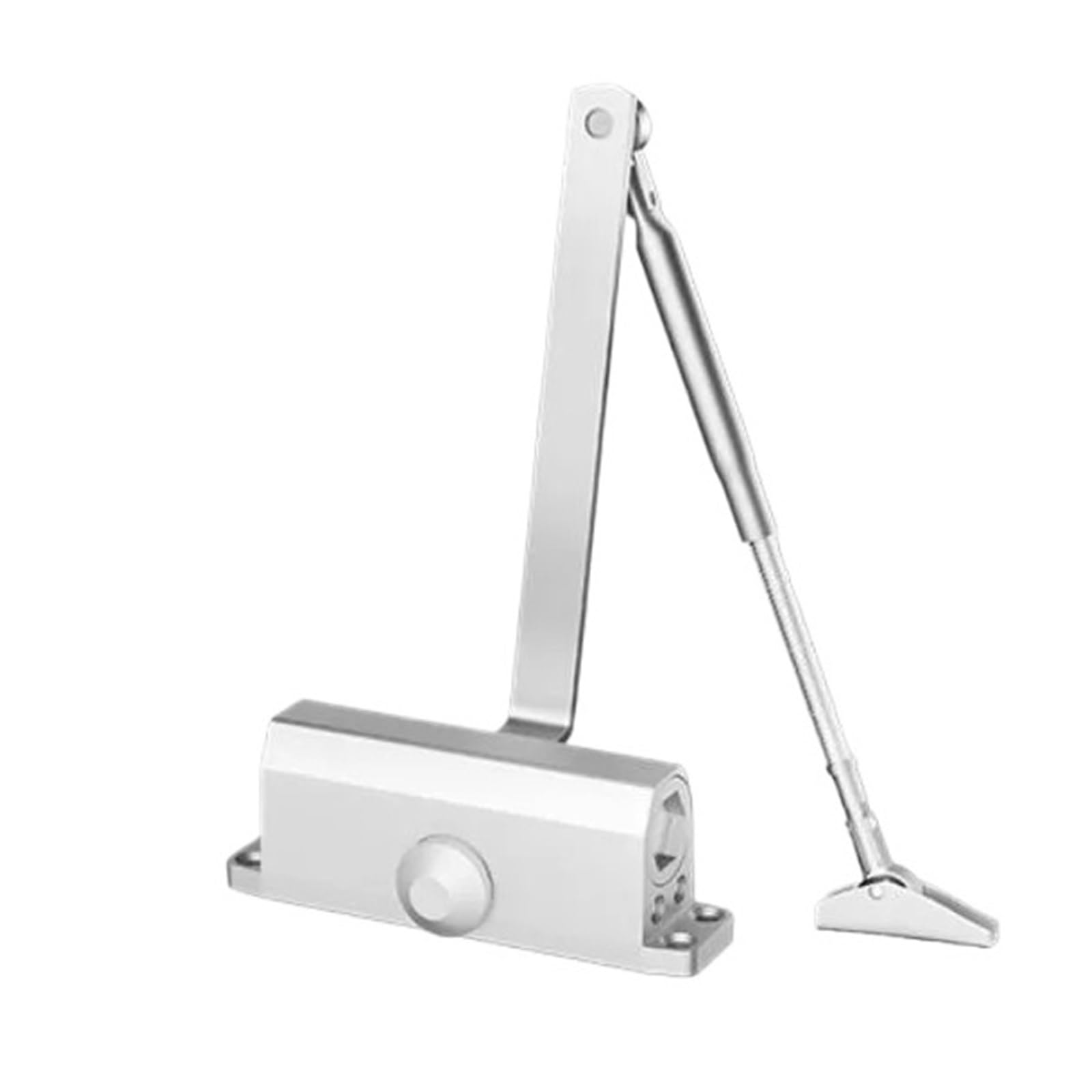 25-85KG Mute Soft Closing Door Hydraulic Buffer Aluminum Alloy Silver Residential Door Closer(No Positioning L)