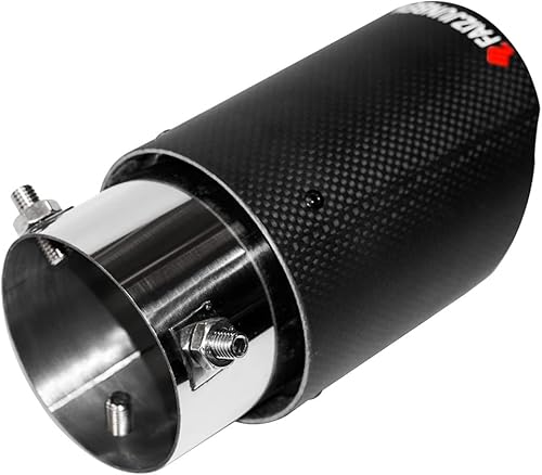 Miniatura 7 de entrada de la punta de escape de fibra de carbono 2.8" salida 3.5" longitud 6.5", punta de escape de fibra de carbono mate - de perno, para tubo de
