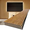 PrimeZone Wood Acoustic Wall Panels - 4 PCS 94.5" x 23.6" (62 sq ft) 3D Fluted Slat Sound Proof Wall Paneling, Sound Absorbing & Noise Reduction Interior Decor Panels for Living Room, Bedroom, Teak