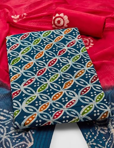 Image of Amazon Brand - Myx Women's Unstitched Batik Print Salwar Suit Dress Material With Dupatta