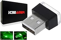 Vista 1 de ICBEAMER Luz nocturna en miniatura con interfaz USB, paquete de 1 unidad (verde) LED universal enchufable para interior del automóvil y atmósfera