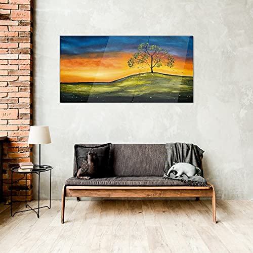 Photo sur verre 100x50cm Arbre Isolé décoration murale salon en verre trempé - 4