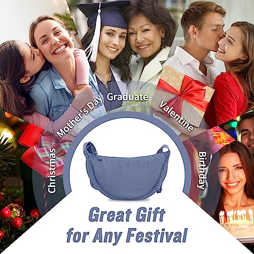Image of Nylon Crescent Crossbody Bag for Women Men, Small Travel Sling Bag