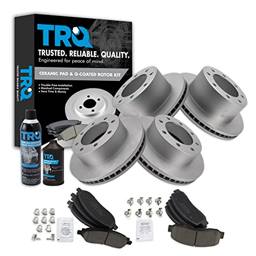 Image of TRQ Front and Rear Brake Pad & Rotor Kit with Chemical Kit Ceramic Premium | For 2005-2007 Ford F-250 Super Duty F-350 Super Duty