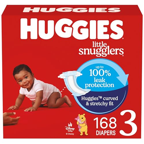 Image of Huggies Size 3 Diapers, Little Snugglers Baby Diapers, Size 3 (16-28 lbs), 168 Count (6 Packs of 28), Packaging May Vary