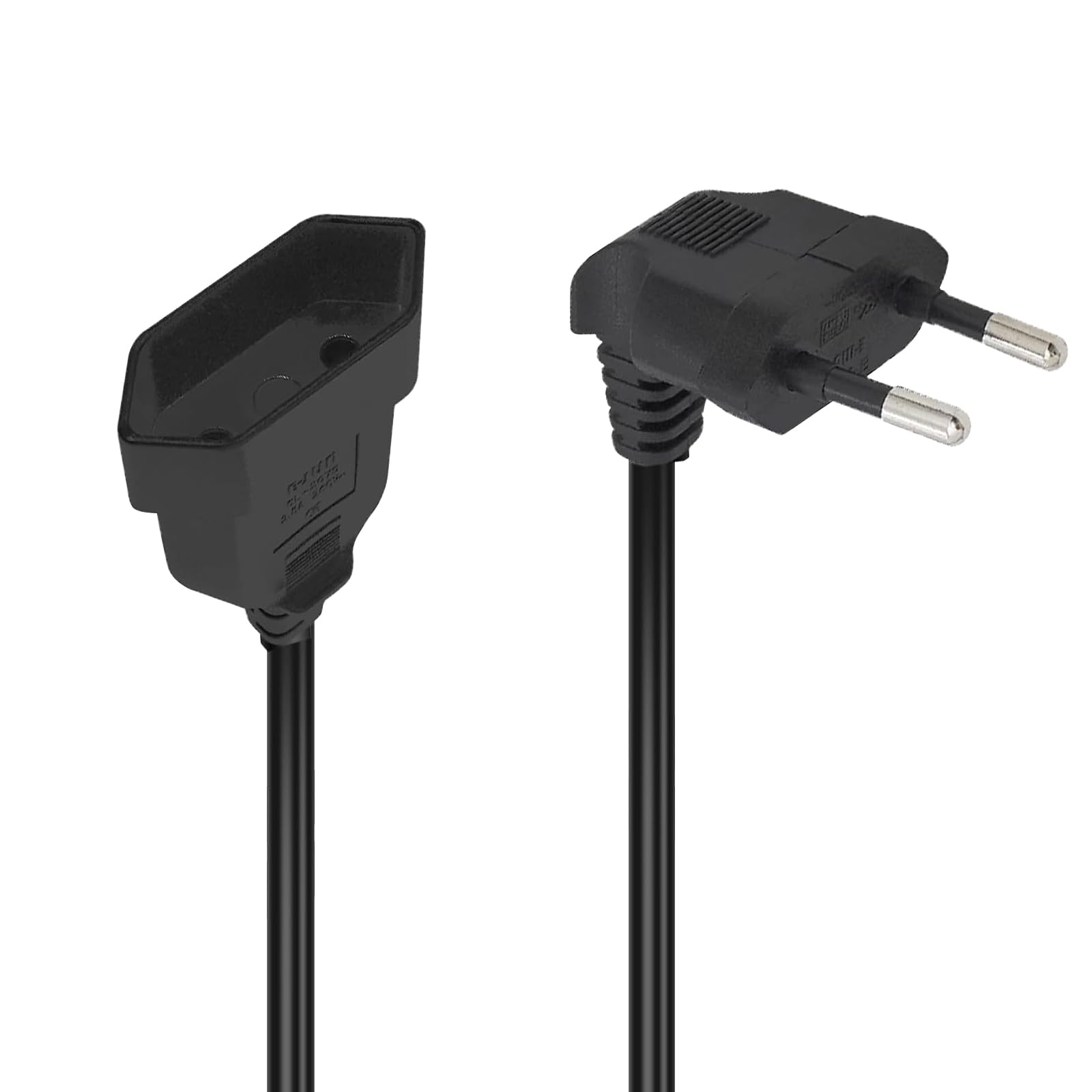 MejaRizon 90 Grad Verlängerungskabel Flach, Verlängerungskabel mit Flachstecker, Verlängerungskabel Kurz Typ-C-Stecker Eurostecker auf Typ-C Euro für Bildschirm, Beamer, Lampe, Haushaltsgeräte