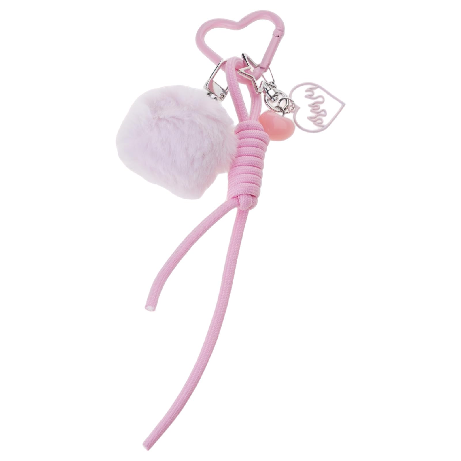 Buxuaaaa Adorable Heart Shape Keychain Accessory Backpack Charm Plush Texture Soft Toy Keyrings Suitable for Bags or Car Keys Trendy Women Accessories