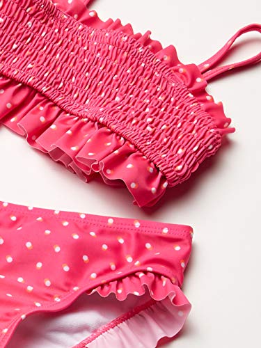 Nautica Girls' Two-Piece Bikini Swimsuit Set with UPF 50+ Sun Protection, Pink Glo Smocked, 8-10 - Image 4