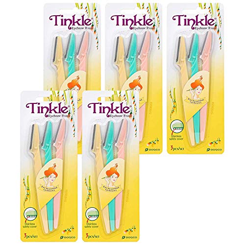 TINKLE DORCO EYEBROW RAZOR, 5 PACKS (15 RAZORS)