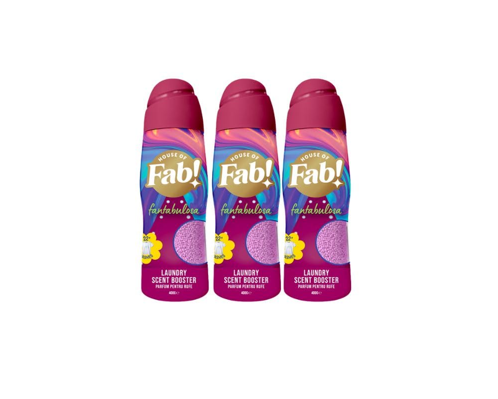 Fabulosa In-Wash Laundry Fragrance Boost, Made Using Salt Crystals, In-Wash Scent Booster Laundry, 66 Washes, Pack of 3 x 400g, Fantabulosa