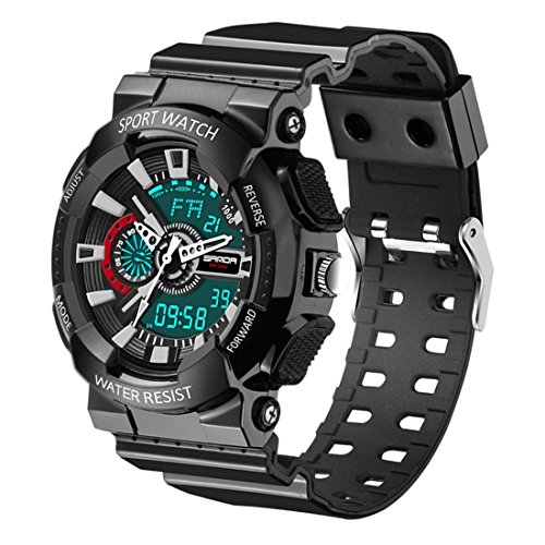 Montre homme double mouvement à alarme et calendrier complet LULI