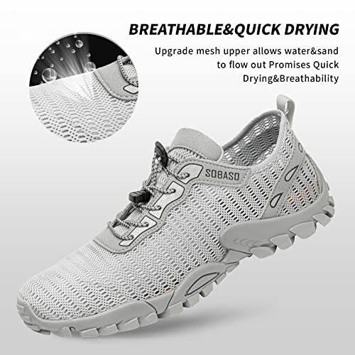 Image of SOBASO Water Shoes Women Men Quick Drying Swim Beach Aqua Shoes for Water Sport Diving Hiking Sailing Travel