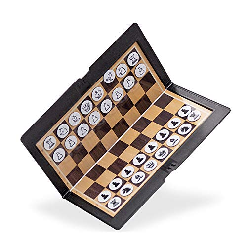MIAOQI Foldable Magnetic Chess Set, Mini Pocket Student Mini Portable Traditional Fun Magnetic Folding Board Games for Travel School - Image 4