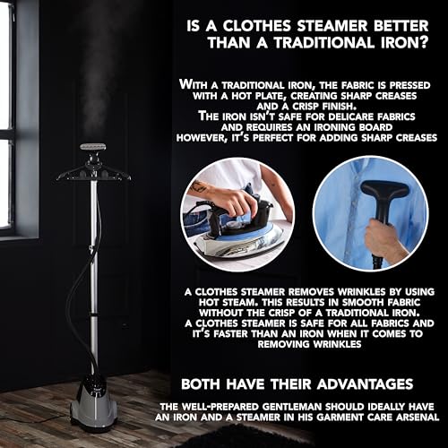 SA BI Professional 2200W Garment Steamer Upright with 2.9L Water Tank, Steamer Clothing KILLS GERMS and Releases Wrinkles in no Time, Clothes Steamer Suitable for all Fabrics - Image 5