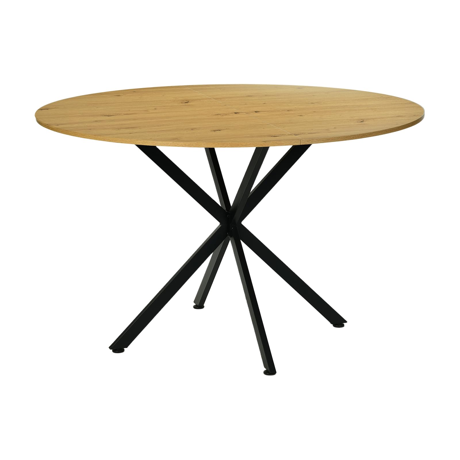 Esstisch Rund 120cm, Küchentisch, Modern Esszimmertisch, geeignet für Esszimmer, Wohnzimmer, Küche, Esstisch Rund Holz für 4-6 Personen, Braun，120x120x75cm