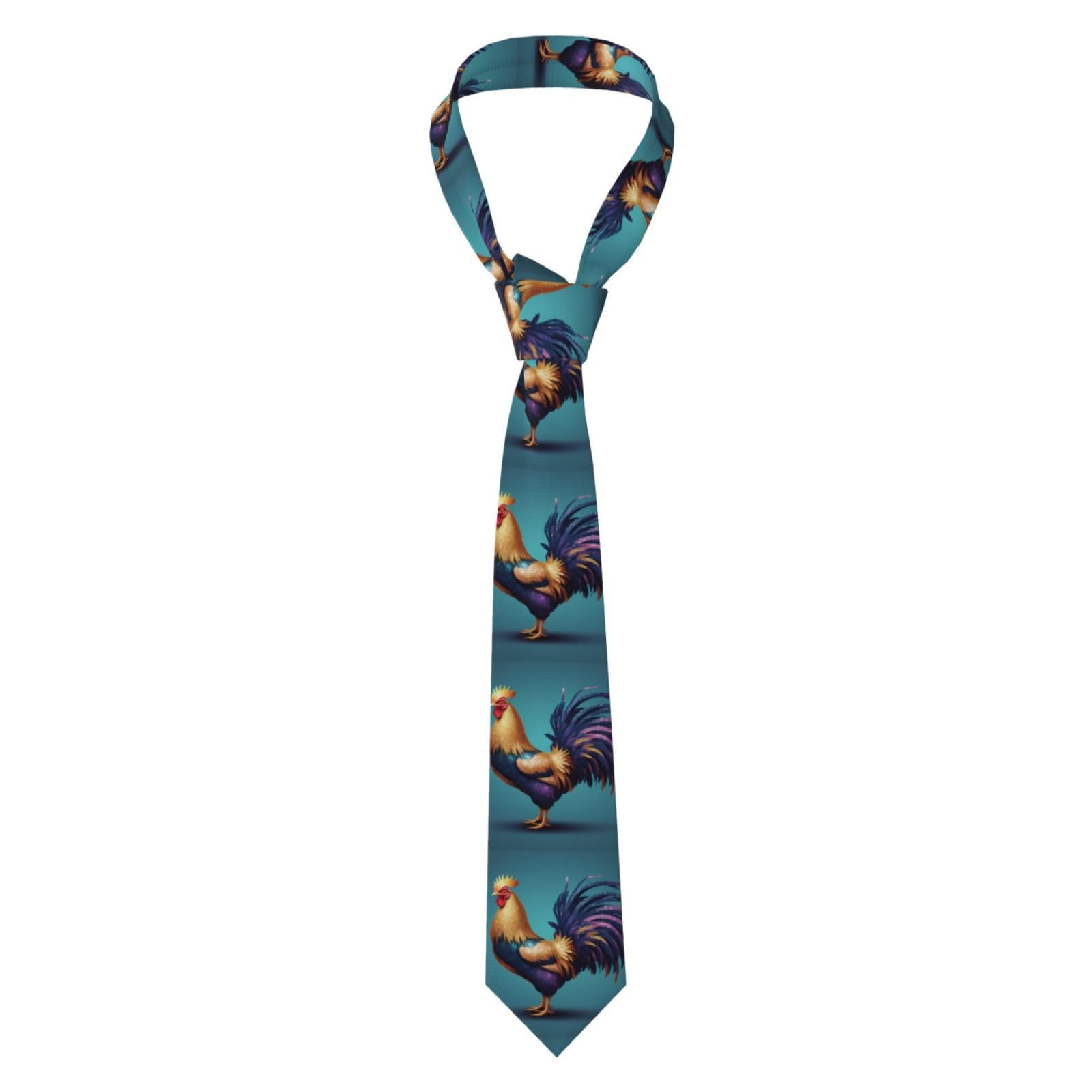 HJFCZH Men's Necktie Glittering Big Cock Picture 57X3.1 inch Easy Care Polyester Tie for Suits, Weddings, Party Gift
