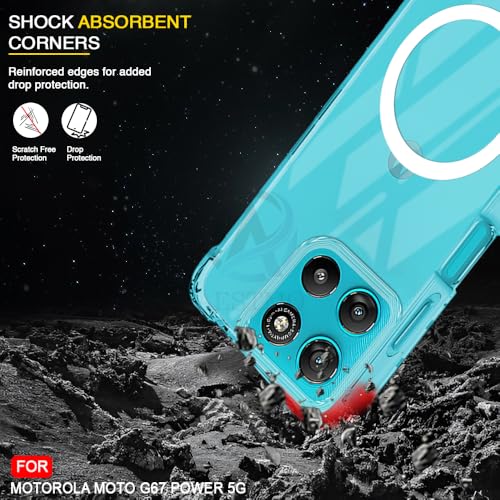 Image of AESTMO Clear Back Cover for Motorola Moto G67 Power / G57 Power 5G | 360 Protection | Transparent Back Cover (PC + TPU, Compatible with MagSafe Accessories, Transparent Bumper)