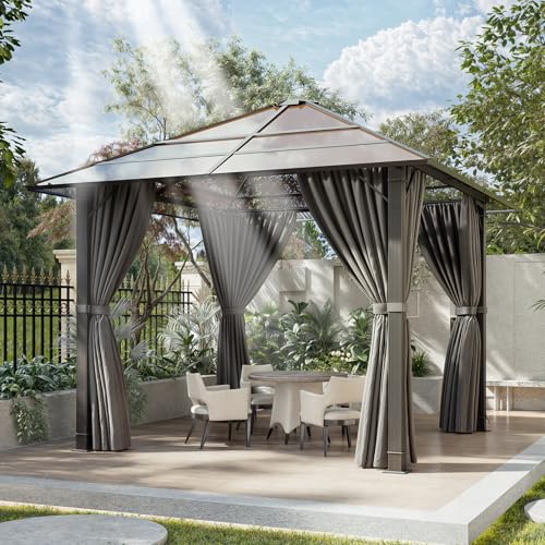 Devoko Tonnelle de Jardin 3x3 Imperméable et Stable, Tonnelle de Jardin Exterieur en Aluminium,...