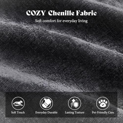 Image of AMERLIFE Oversized Bean Bag Chair for Adults, Chenille Boneless Chair,Black