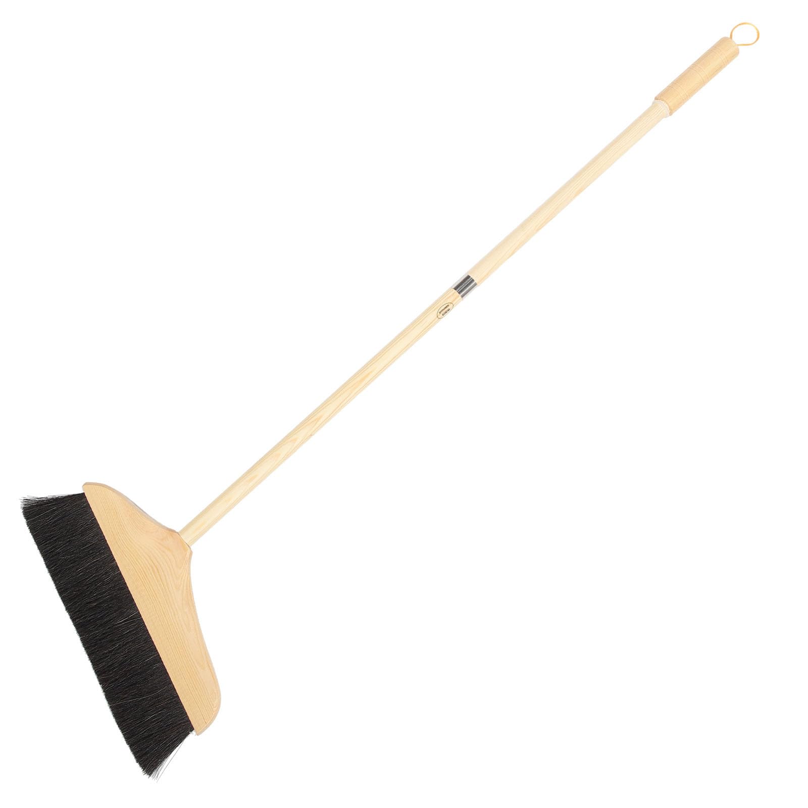 Alasum Scopa in Legno Setole Morbide di Crine di Cavallo 90 Cm, Spazzatrice Domestica Antistatica Manico Lungo Ergonomico, per Pavimenti in Legno, Piastrelle e Cemento, Uso Interno