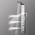 Vantory Shower Panel System Real #304 Stainless Steel Wall Mount,Rainfall Waterfall,Multi-functional Sprayer,6 Adjustable Massages Jets,Hand Shower and Tub Spout