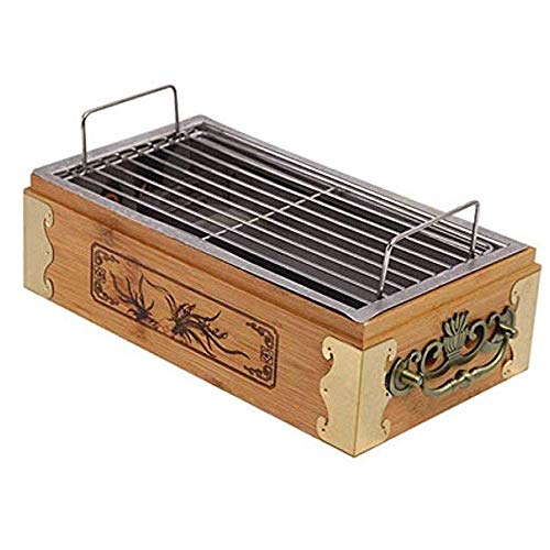 Edelstahl-Grill - Tragbarer Grill Holzkohlegrill, für Camping, Picknick, im Freien -35 * 20 * 10CM