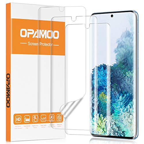 opamoo Protector de Pantalla Samsung Galaxy S20+, [3 Piezas] Samsung S20 Plus Película Suave de TPU Cobertura Completa Sin Burbujas Alta Definición Película Protectora para Samsung Galaxy S20+, 6.7