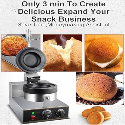 ASnwpaK Kommerzieller Hamburger-Waffeleisen, Elektrische Panini-Presse Mit Antihaftbeschichtung, Temperaturregelung 50–300 °C – Beidseitige Heizung – 5-Minuten-Timer, Waffelbackmaschine,DoubleHead – Bild 3
