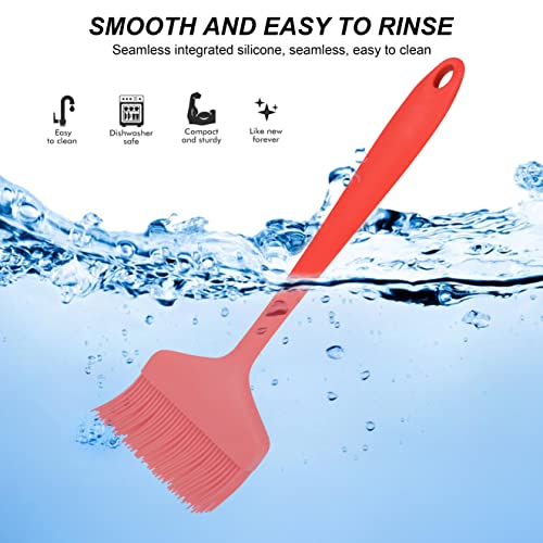 Essbes Extra Large Silicone Pastry Brush - Heat Resistant Extra Wide Basting Brush - Dishwasher Safe Oil Brush For Cooking, Baking, Grilling, And Spreading Oil, Butter, Bbq Sauce Or Marinade (Red) #TOP4