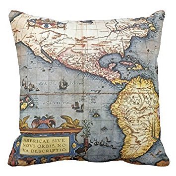Pillowcase 1587 Map of The Americas Throw Pillow Customized Square Custom Throw Pillow Case Cushion Cover Pillow Cover 18x18-image-46
