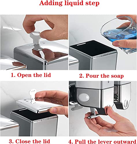 Soap Dispenser, Wall Mounted Soap Dispenser Shower Manual Pressing Head Liquid Shampoo And Soap Dispenser For Bathroom Kitchen Marketplace Hotel (500Ml, Black) #TOP7