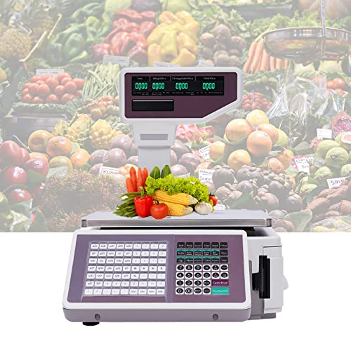 Báscula digital con impresora y pantalla LCD 30/60lbs miniatura 1
