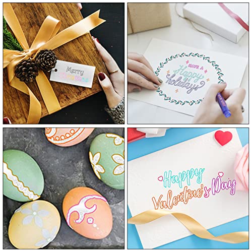 Tomorotec Super Squiggles Self-Outline Markers Metallic Silver, Double Line Outline Marker Pen Journal Pens Colored Permanent Marker Pens For Kids,Amateurs Coloring Sketching Card Make Christmas #TOP3