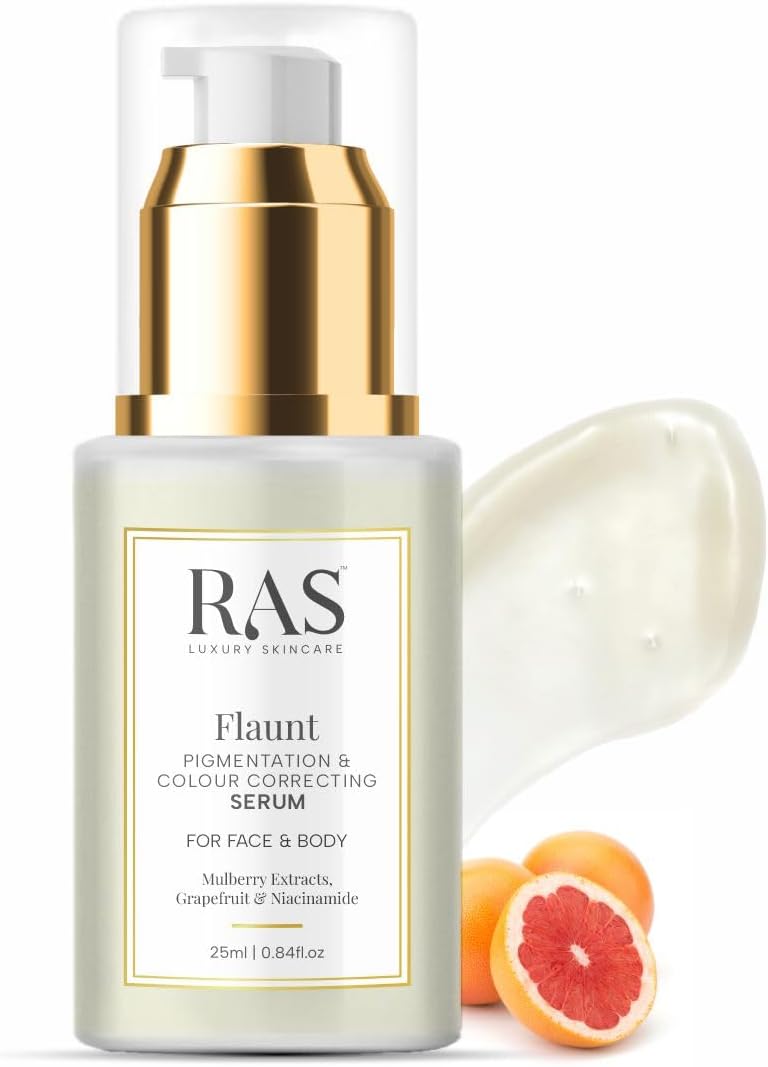 Ras Luxury Oils Flaunt Anti-Pigmentation Serum With Vitamin A+C+E | Serum For Acne & Dark Spots | Dark Spot Correcting Glow Serum | Niacinamide Face Serum | Promotes Skin Rejuvenation 25 ml