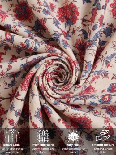 Image of GRECIILOOKS Women's Casual Summer Beach Skirts | Maxi Skirt for Women High Waist | Boho Ethnic Flared Skirts | Indian Long Skirt Rayon Printed | Elastic Waist Long Skirt's for Women