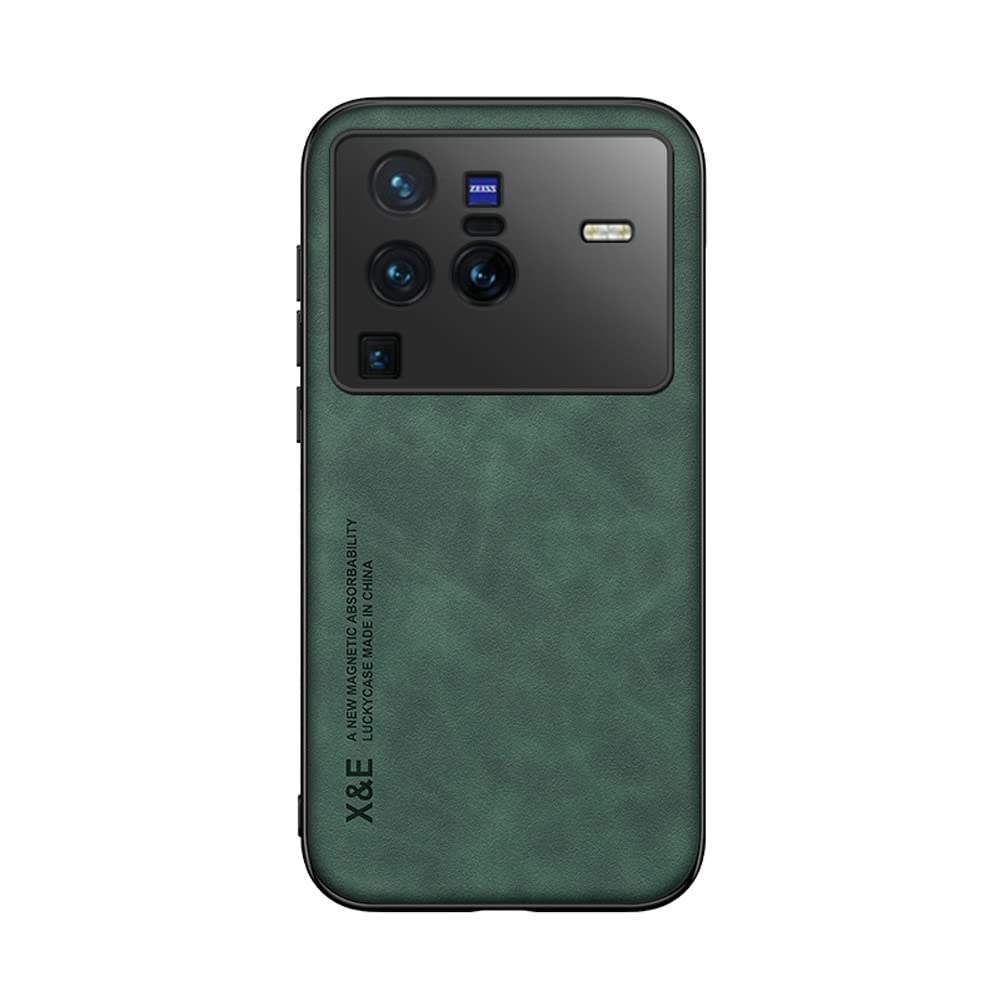 Custodia Kepuch Silklike Per Vivo X70 Pro Con Piastra Metallica, Verde, Supporto Magnetico Auto (Niente Ricarica Wireless) - 4