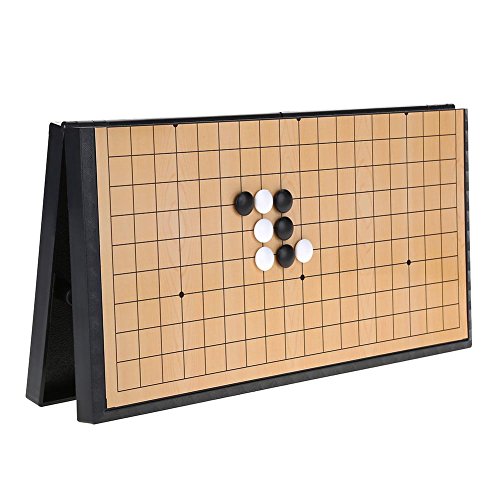 Preisvergleich Produktbild VGEBY1 Magnetische Go Game Board, Folding Holz Weiqi Board Pädagogisches Puzzle-Spiel für Kinder Erwachsene