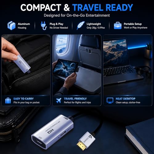Image of Guermok AR Glasses HDMI to USB-C Display Adapter, 4K@60Hz HDMI Source to USB-C Display Converter, for XREAL One /Air 2 Pro /RayNeo /Rokid, Switch 2 /1, Xbox1, PS4 /5, Portable Monitors (Silver)