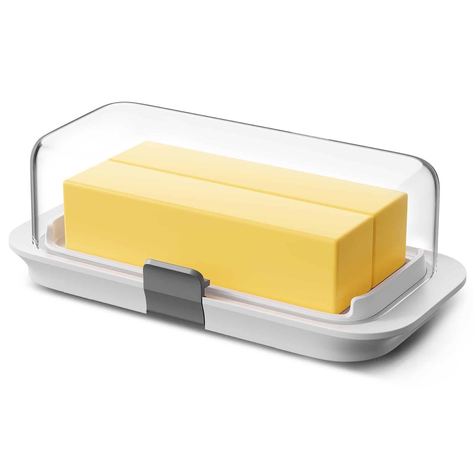 Pisol Burriera, per 250 g di burro, Grande Portaburro con Coperchio per Piano di Lavoro e Frigorifero, Ripiano Porta del Frigorifero, Portaburro Ermetico per Burro Europeo/Kerrygold/Burro Francese