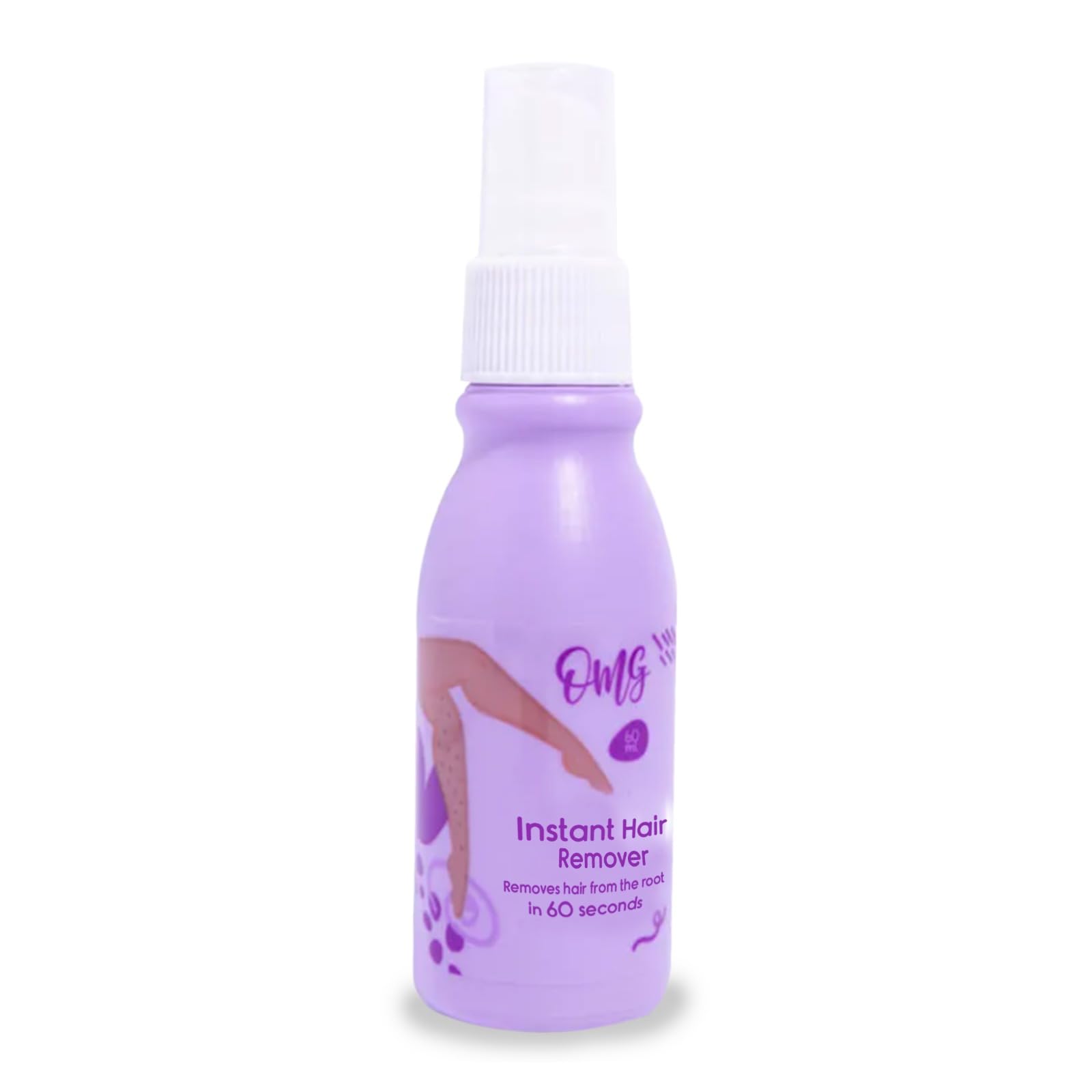 Depilador Hair Removal Spray for Women and Men 60ml Quick and Easy Body Hair Remover for Legs, Underarms, Arms, and Bikini Area Smooth Finish with Clean Application O.m.g.