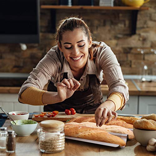 Fulimax Baguette Pan, French Bread Pans For Baking Pan, Nonstick 3 Slots Perforated Italian Loaf Pan Mold Long French Bread Pan,Golden #TOP6