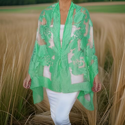 Wedding Wrap Spring Scarf Sheer Formal Evening Shawl Plus Size Off the Shoulder Top Dressy Women's Poncho Summer Stole3