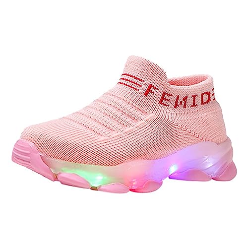 Soft Non Slip Light Up Sneaker for Toddler Baby Boys Girls Outdoor Indoor Loafers Cozy Breathable Letter Print Shoes